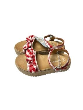 Cat & Jack Red and White Gingham Bow Sandals